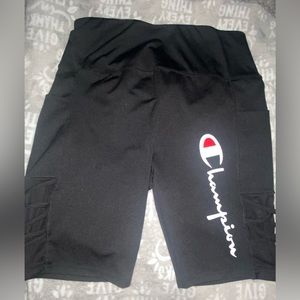 champion 2x biker shorts with criss cross mesh sides and also has pockets